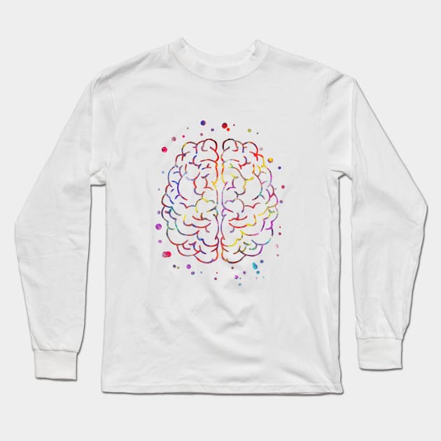 Brain anatomy Long Sleeve T-Shirt by RosaliArt